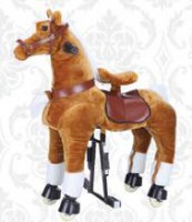 HOPSACÍ JEZDÍCÍ KONÍK PONY SVĚTLE HNĚDÝ M | WALKING PONY LIGHT BROWN M